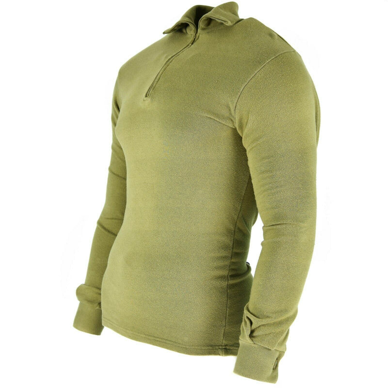 SHIRT TRICOT ORIGIENTE ORIGINALE SCHITTA SCHETTA UNDERSHIRT OD verde termico zippato