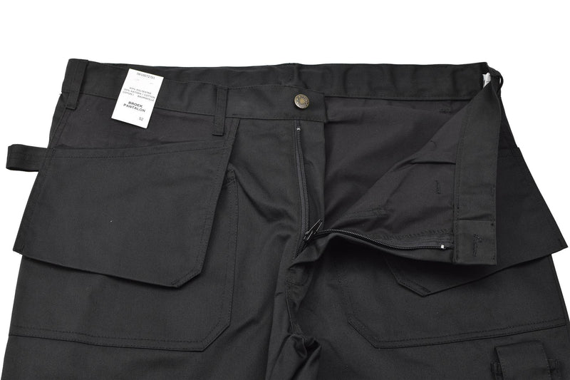 Originari di lavoro militare belga pantaloni cargo ginocchia rinforzate durevoli nere nuove
