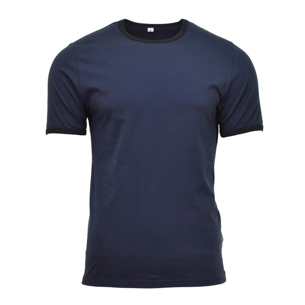 T-shirt dell'esercito olandese originale Shirt di cotone blu maniche corte su eccedenza militare nuovo