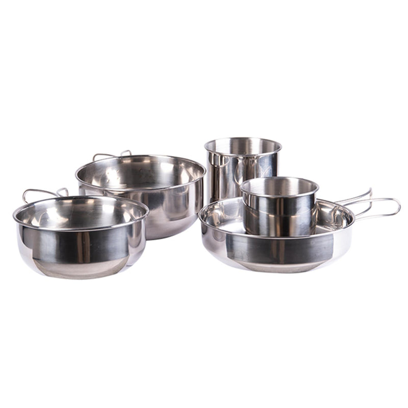 Mil-Tec Cooking Set in acciaio inossidabile a 5 pezzi Campeggi per esterni