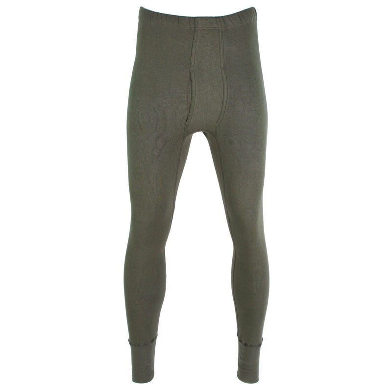 Pantaloni dell'esercito tedesco autentici lunghi Johns olive clima freddo biancheria intima Nuovo