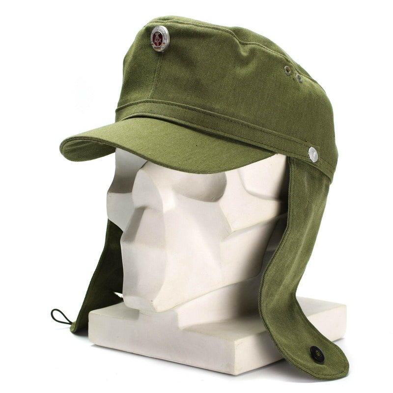 Original Germania Oriente NVA Army Earfpps Cap M-43 Style Hat W BADGE METALE
