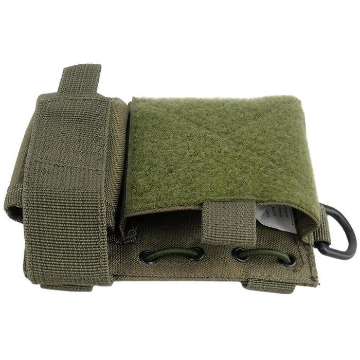 Mil-TEC Caschia ad amministrazione MOLLE Attaccamento Flashlight Pennebook Pocket Olive
