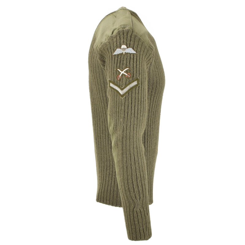 Genuino maglione dell'esercito britannico Pullover Commando Green Olive Wool Men Jumper