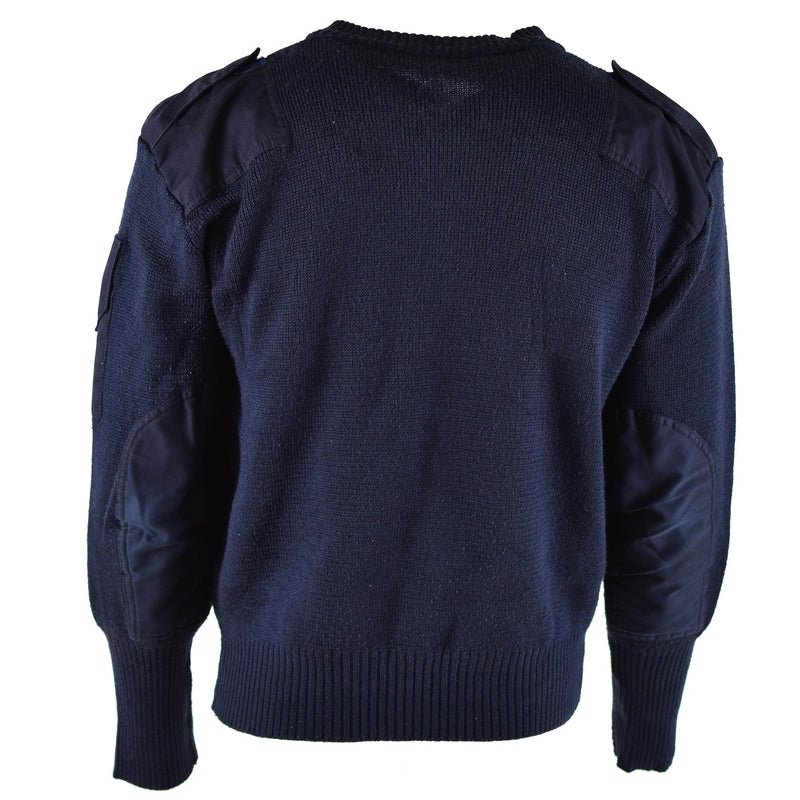 Servizio di difesa britannico originale Pullover Pullover Commando Jumper Blue V-Neck Sweater