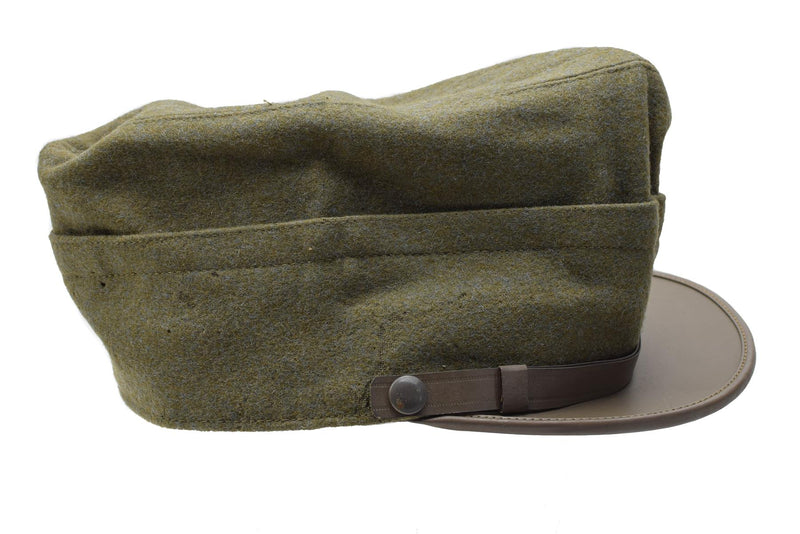 Cappuccio di field snapback militare italiano originale oliva vintage leggero