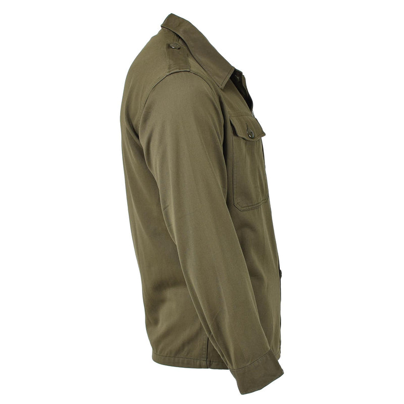 Shirt a maniche lunghe a maniche lunghe di olive militari austriaci originale Abito casual leggero nuovo