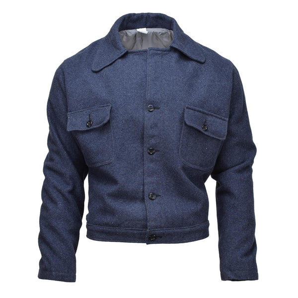 Originale Italian Army Vintage Vintage Giacca IKE Giacca per camicetta in lana uniforme blu