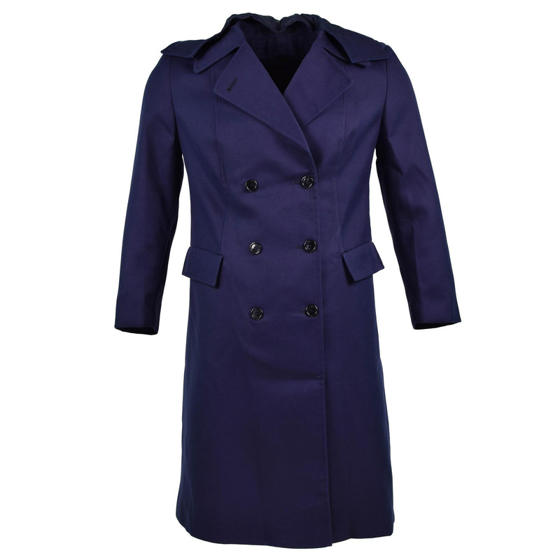 Guida vera giacca da donna blu scuro del trench di cappotto militare francese