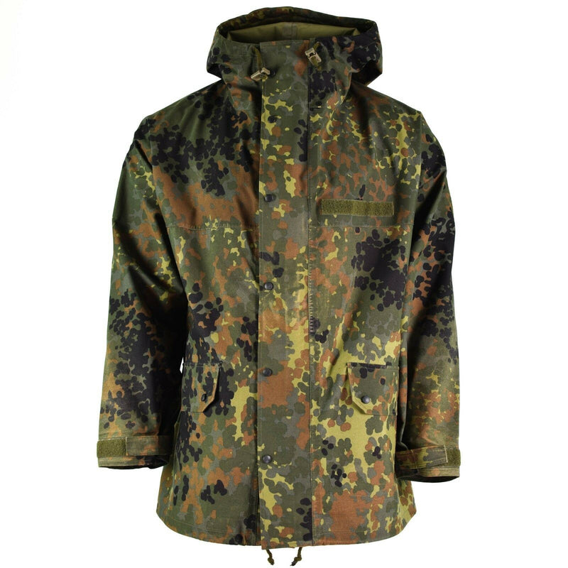 Giacca da campo dell'esercito tedesco originale Goretex Flecktarn Waterproof Rain Gear Parka