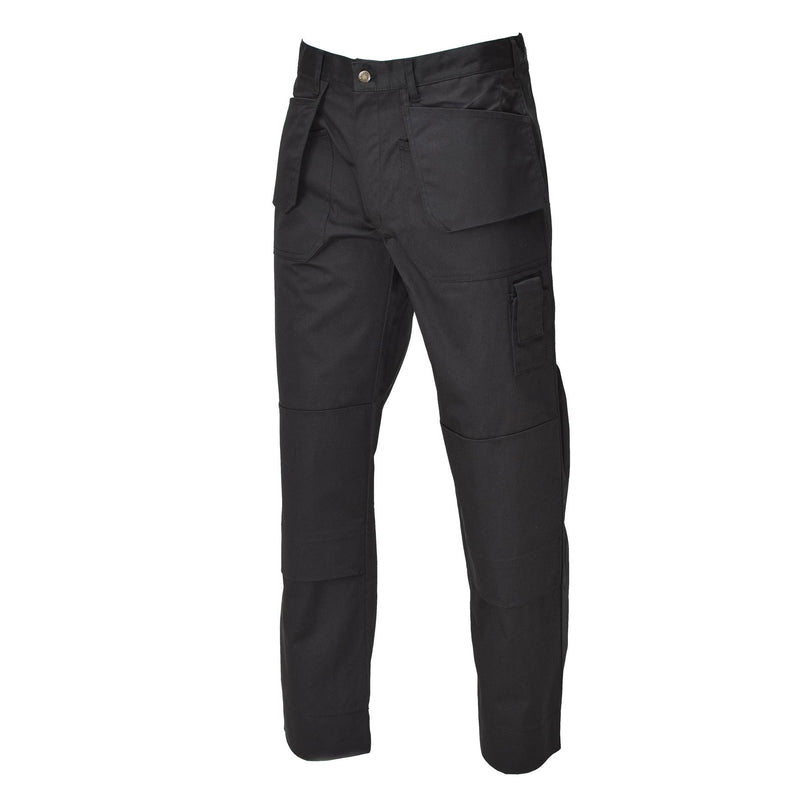 Originari di lavoro militare belga pantaloni cargo ginocchia rinforzate durevoli nere nuove