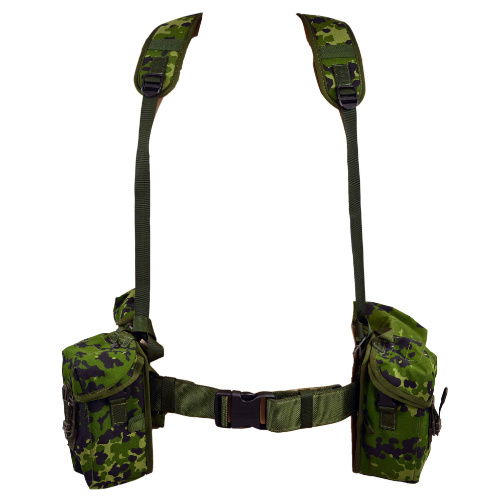 Set di cinghie militari originali danesi M/96 CQC 6 pezzi regolabili M84 Camo