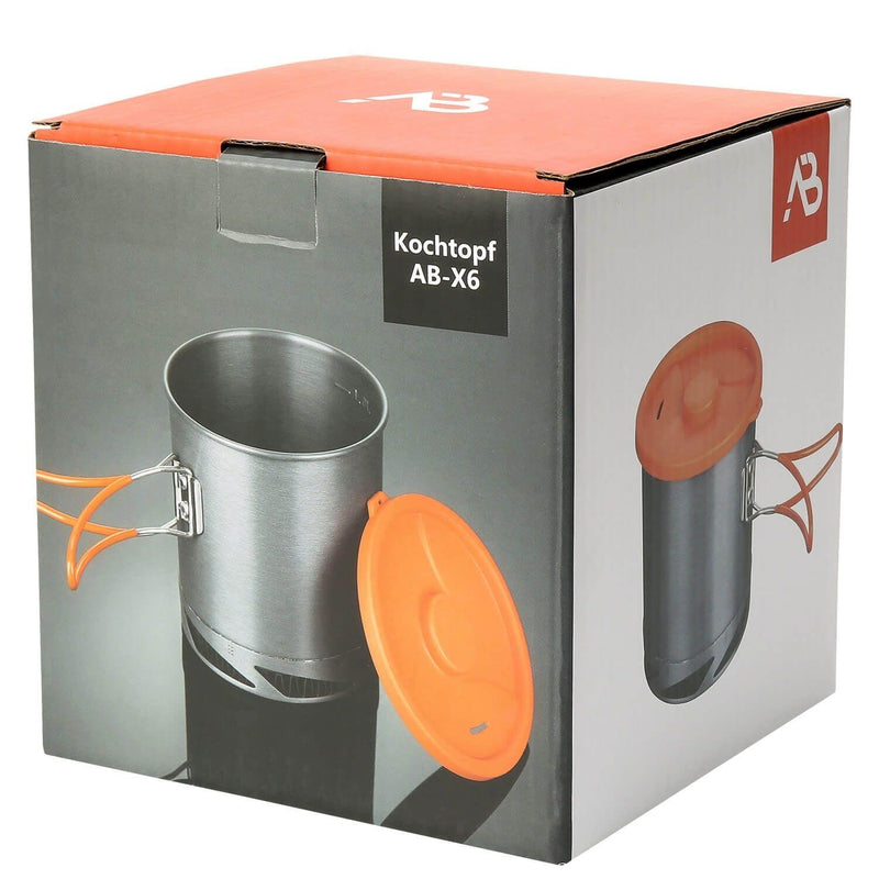 A.Blochl AB-X6 1 Liter Pot Camping Trekking Trekking Riscaldamento rapido Alluminio Grigio Nuovo