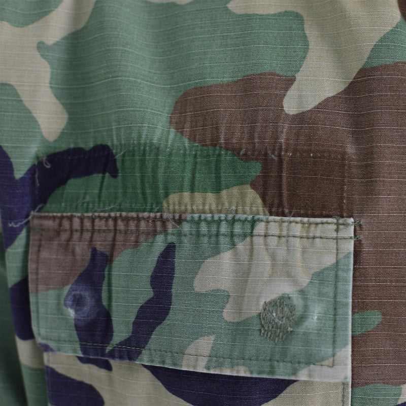 Giacca militare statunitense originale Ripstop Woodland camuflage bdu truppe camicia