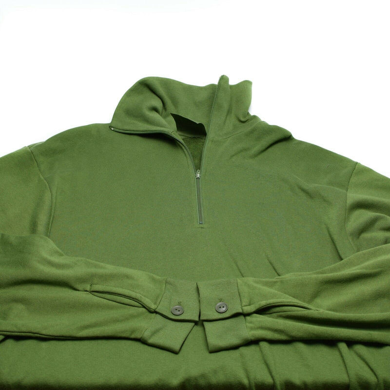 SHIRT TRICOT ORIGIENTE ORIGINALE SCHITTA SCHETTA UNDERSHIRT OD verde termico zippato