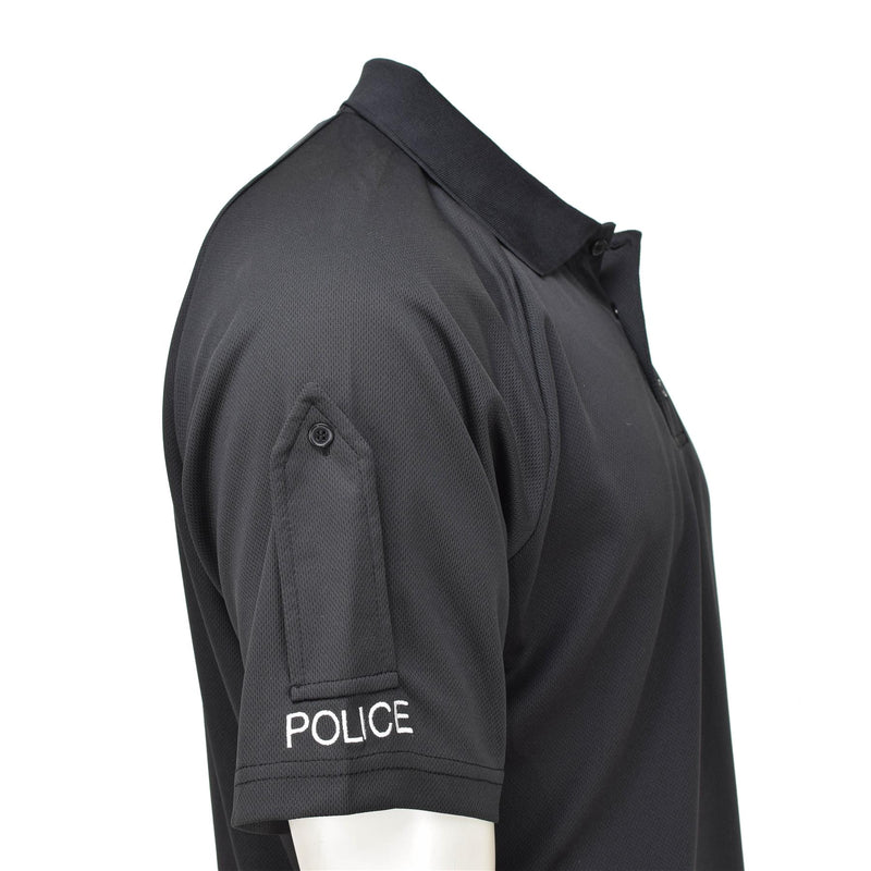 T-shirt originale dell'esercito britannico tattico polo di polizia nere traspirabili