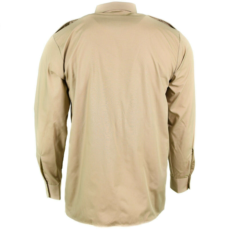 Autentica maglietta dell'esercito belga fatica surplus chino khaki manica lunga lunga nuova