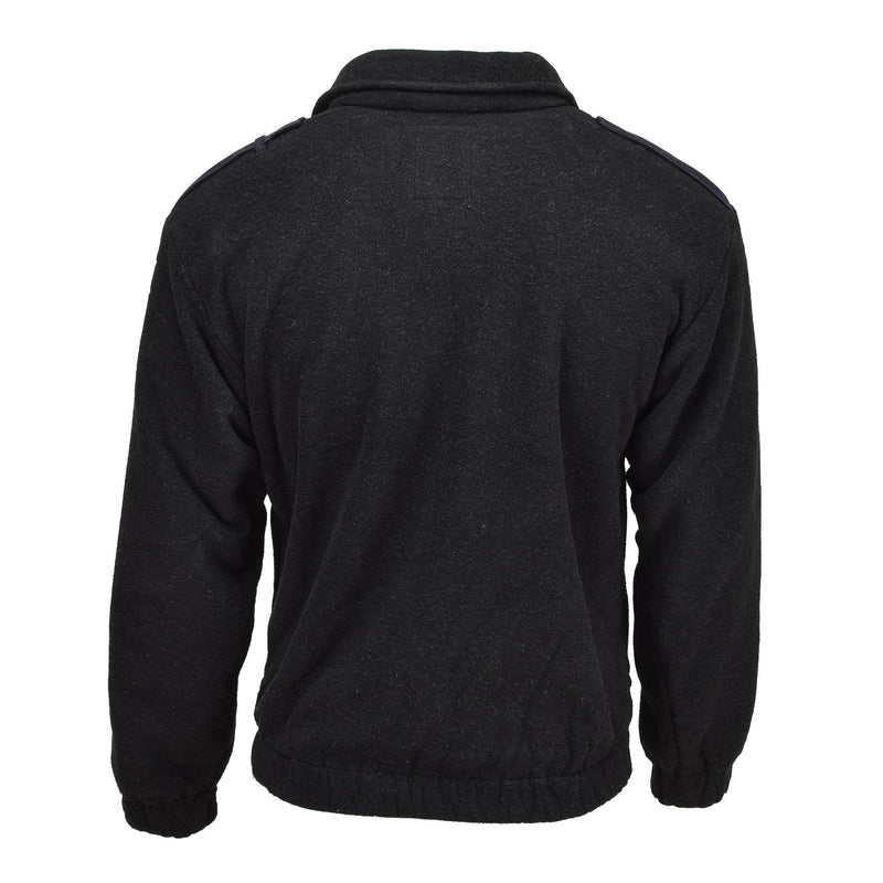 Giacca in pile di polizia militare olandese originale maglione caldo jumper inverno nero