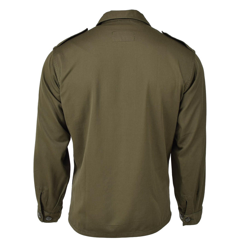 Shirt a maniche lunghe a maniche lunghe di olive militari austriaci originale Abito casual leggero nuovo