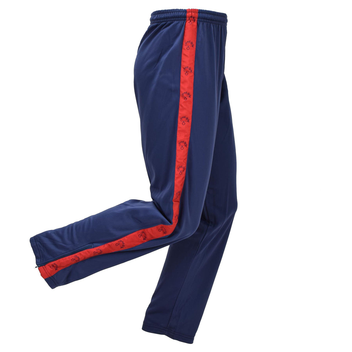Pantaloni da allenamento originali militari italiani, atletici, con strisce rosse, blu navy