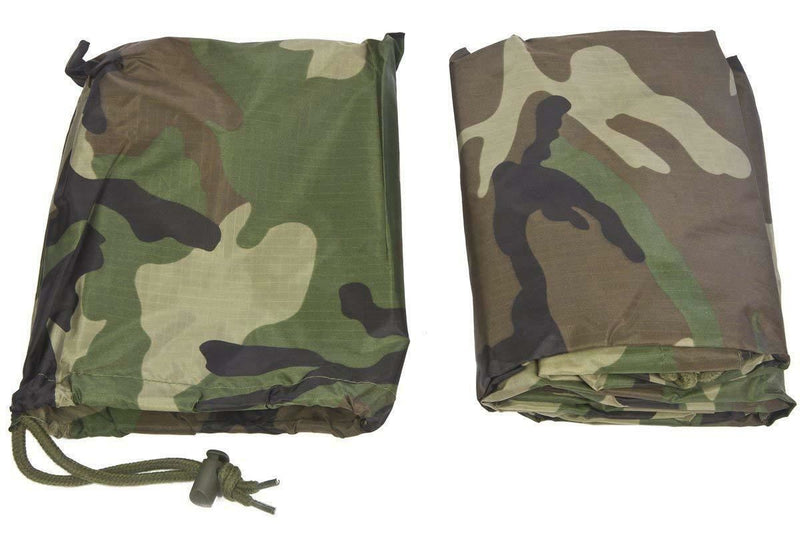 Mil-TEC Brand Poncho Army Style Painia impermeabile Ripstop Cape Woodland
