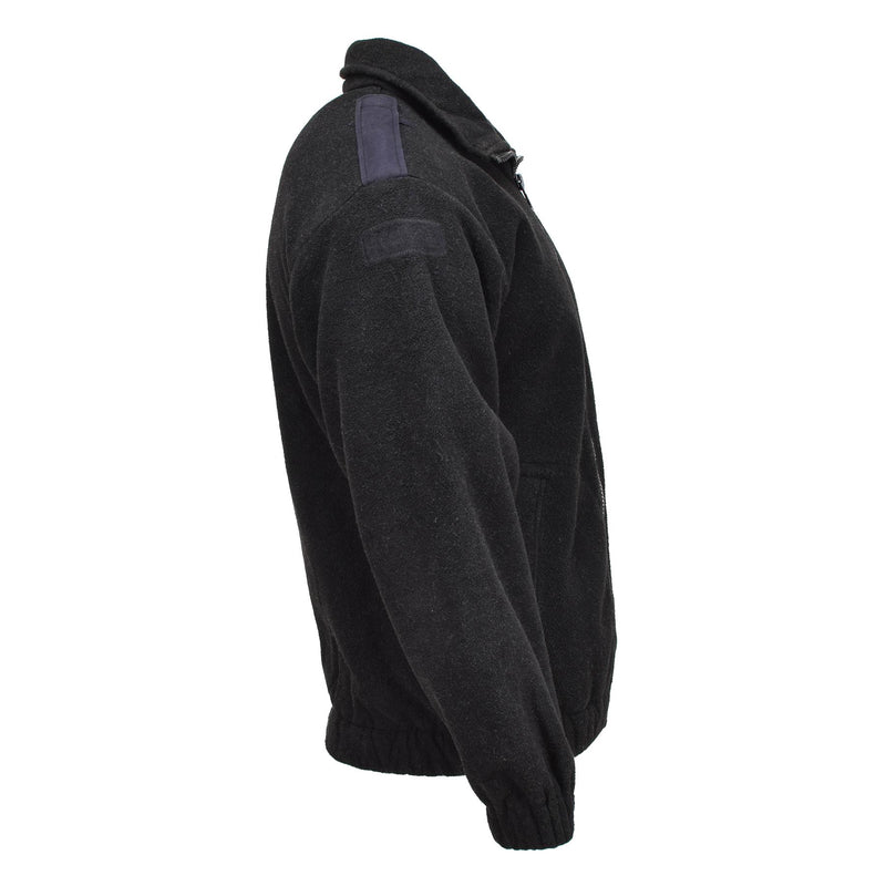Giacca in pile di polizia militare olandese originale maglione caldo jumper inverno nero