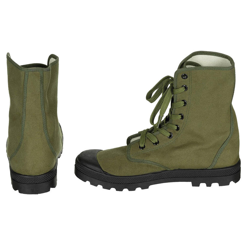 Stivali di comando militare francesi originali tacchi rinforzati oliva vintage