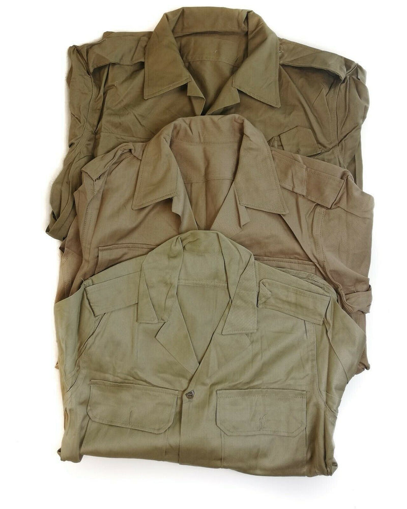 Guida camicia dell'esercito greco Fatica morta Stock Giacca militare Chino Khaki Nuova