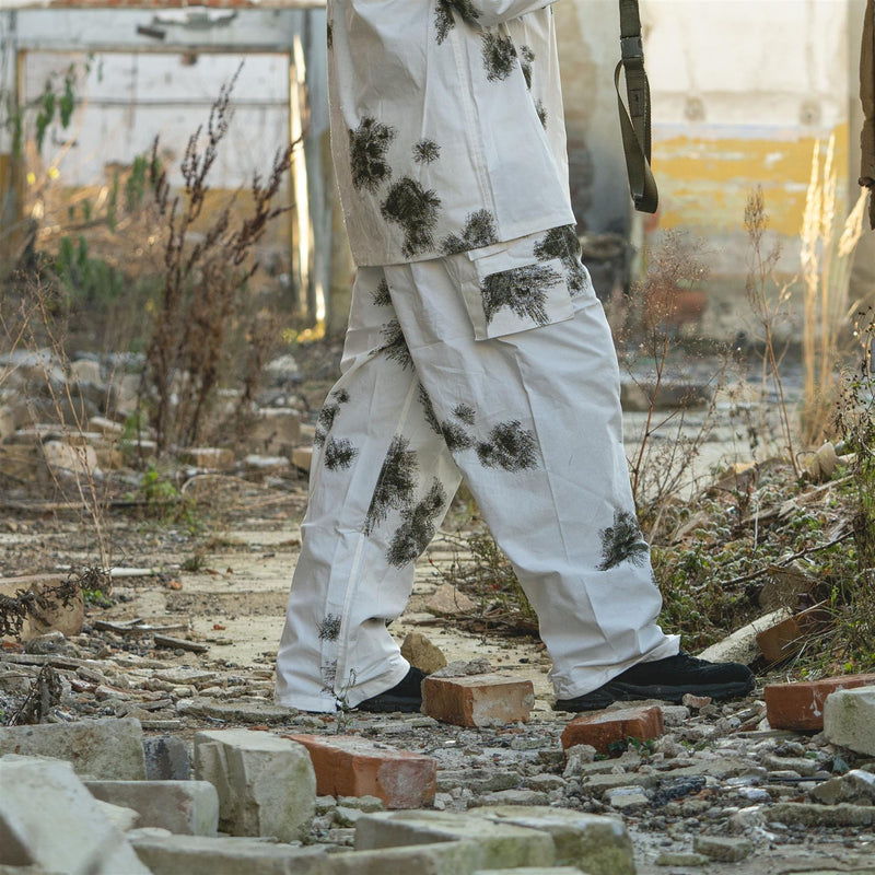 A.Blochl Pantaloni dell'esercito tedesco Pantaloni Snow camo camo reversibile strato uniforme esterno nuovo
