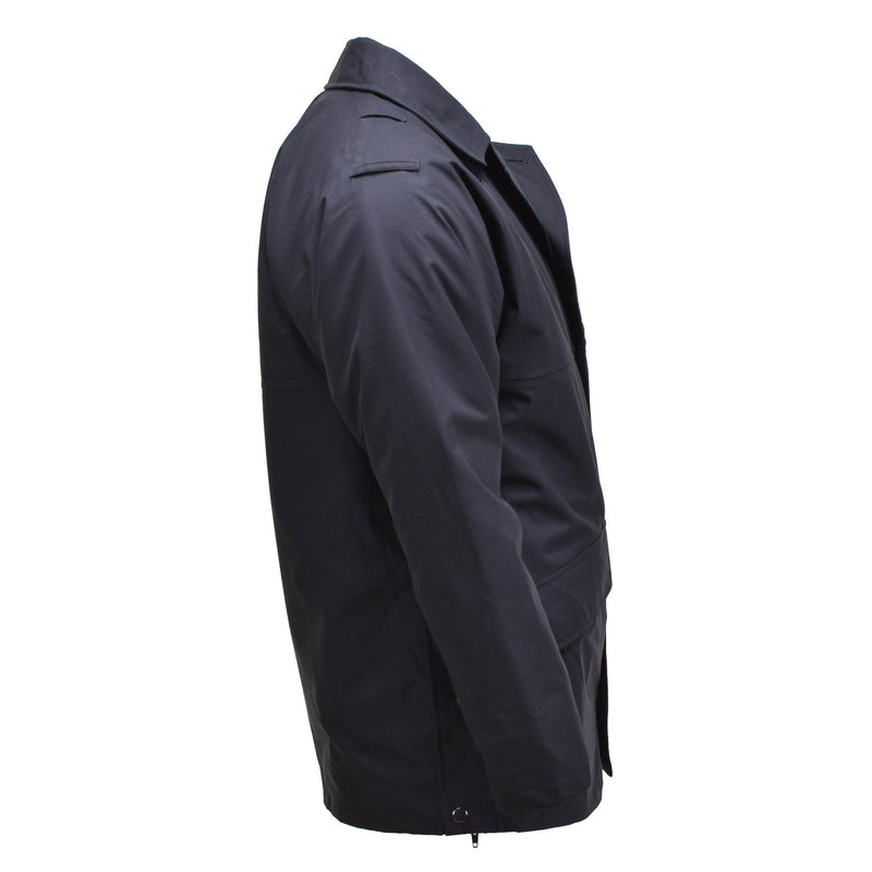 Giacca da pioggia militare britannica originale POLIZIONE SOLID BLACO CAPPETTO INFIGLIORE