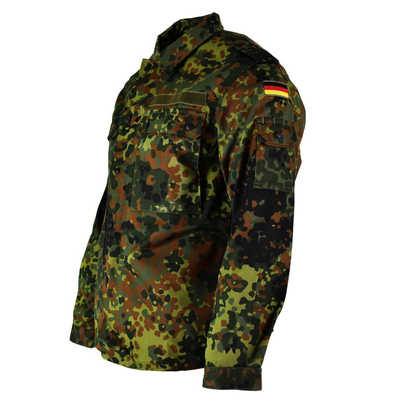 Shirt dell'esercito tedesco originale zippato flecktarn camo tattico combattimento bw esercito problema