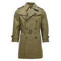 Trench militare spagnolo originale in gabardine da campo formale beige