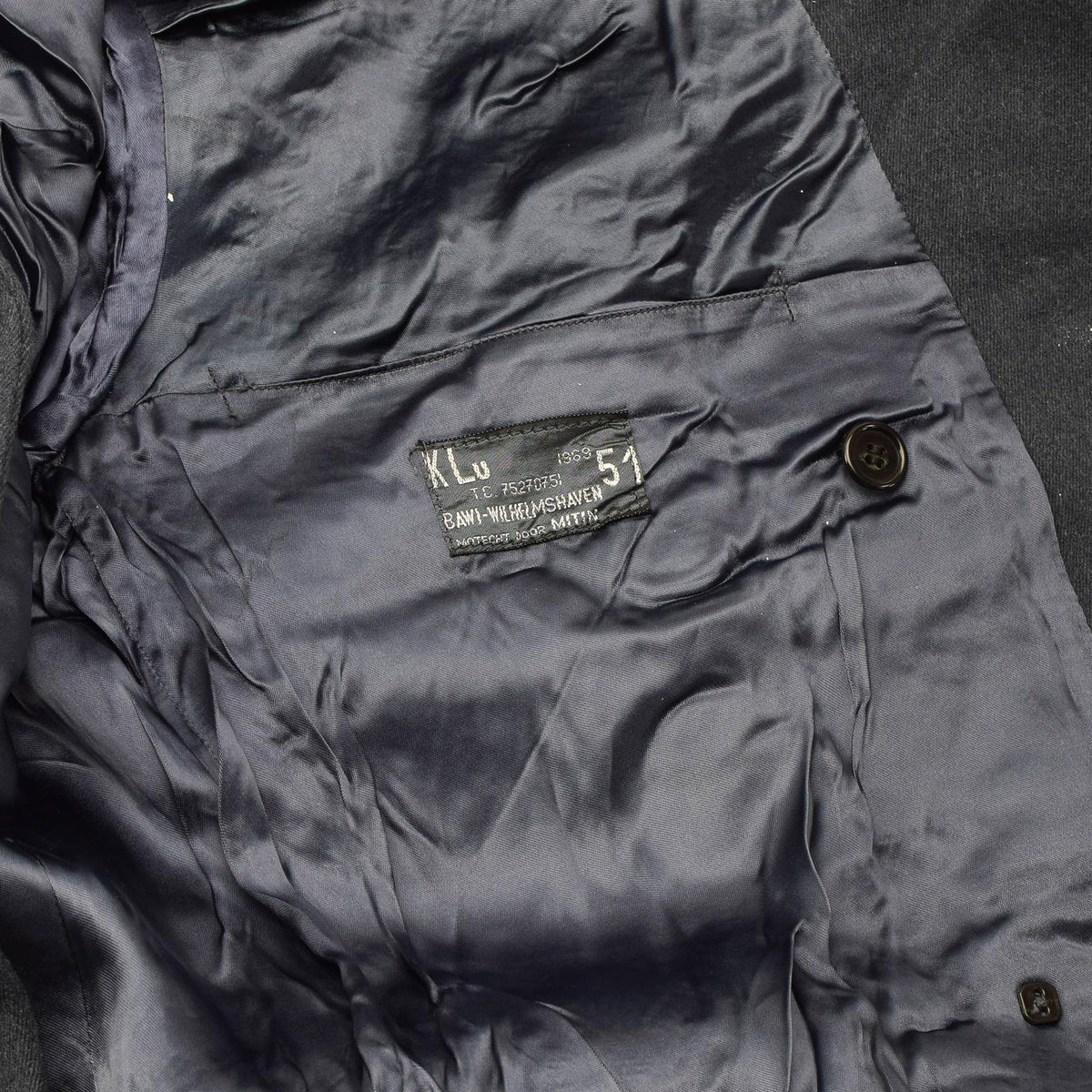 Cappotto doppiopetto in lana originale dell'esercito olandese blu