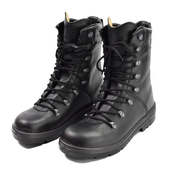 Stivali originali dell'esercito tedesco Black Leather Field BDU Combat BW IMBIETTO MILITARE NUOVO
