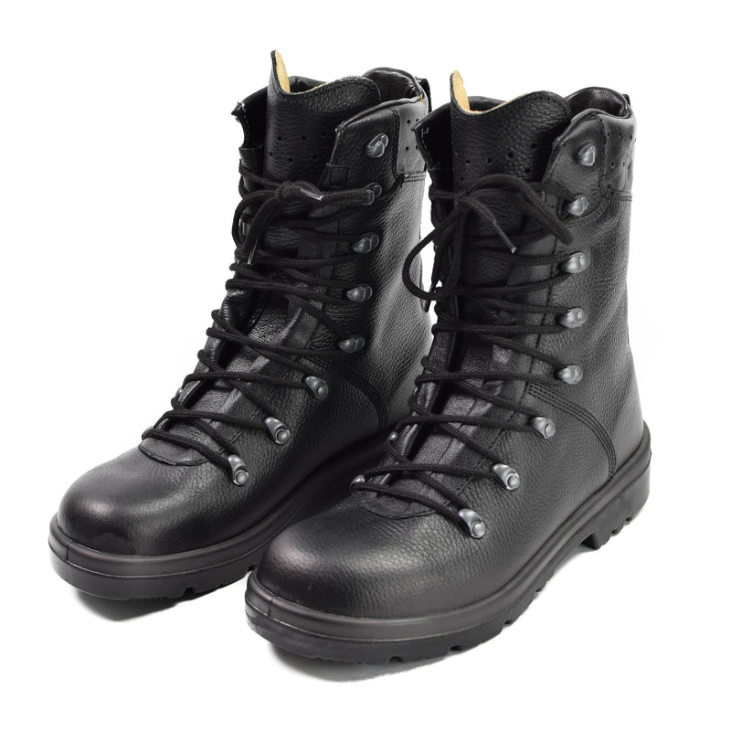 Stivali originali dell'esercito tedesco Black Leather Field BDU Combat BW IMBIETTO MILITARE NUOVO