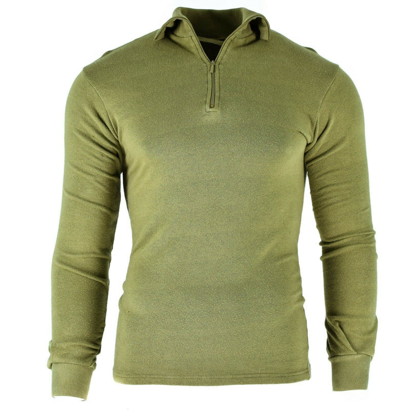 SHIRT TRICOT ORIGIENTE ORIGINALE SCHITTA SCHETTA UNDERSHIRT OD verde termico zippato