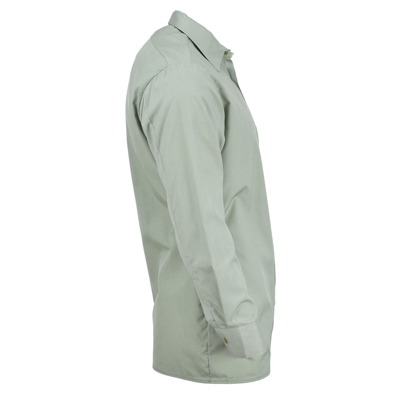 Camicia originale dell'esercito ceco di oliva manica lunga abbottona su eccedenza militare nuovo