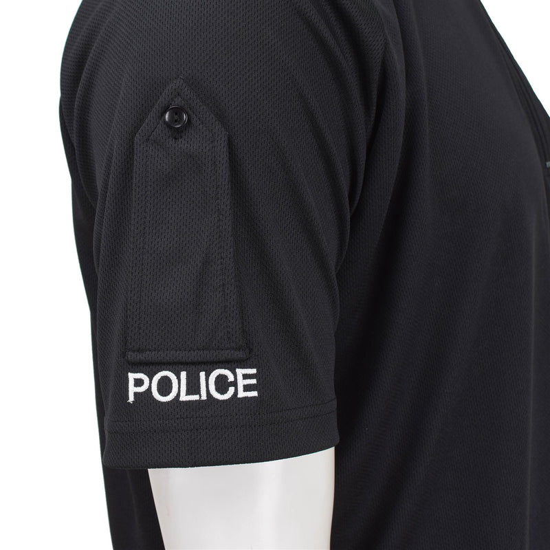 T-shirt della polizia funzionale britannica vera maglietta nera traspirabile