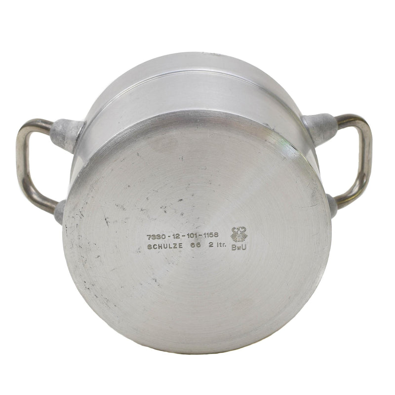 Originale tedesco in alluminio militare tedesco 2liters pot coperchio escursionismo bw mess kit nuovo