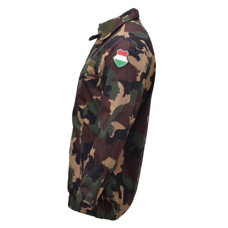 Giacca da campo militare ungherese originale M1990 camicie di boschi a quattro colori nuove