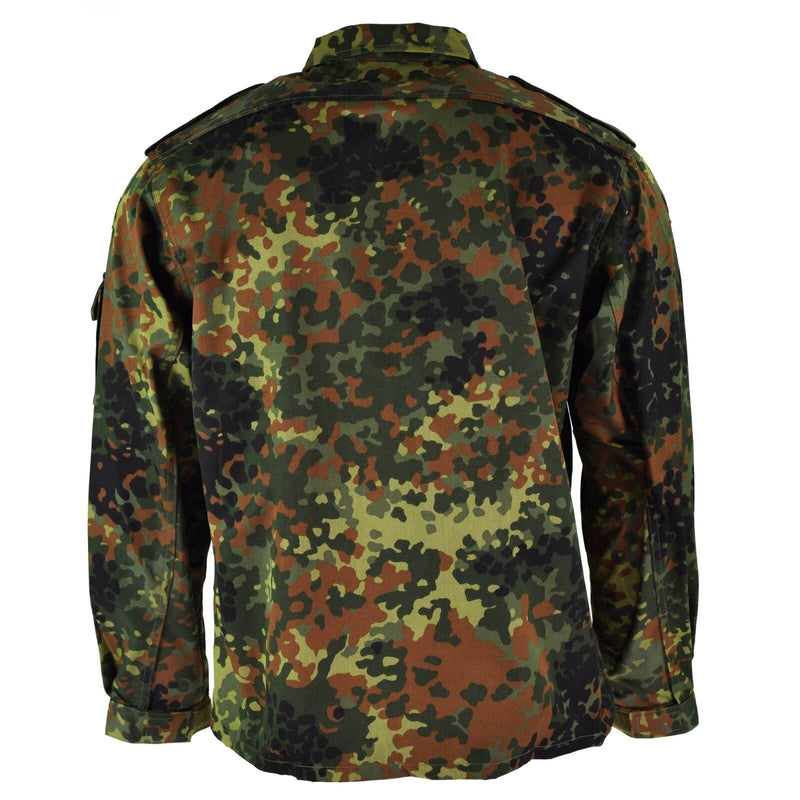 Shirt dell'esercito tedesco originale zippato flecktarn camo tattico combattimento bw esercito problema