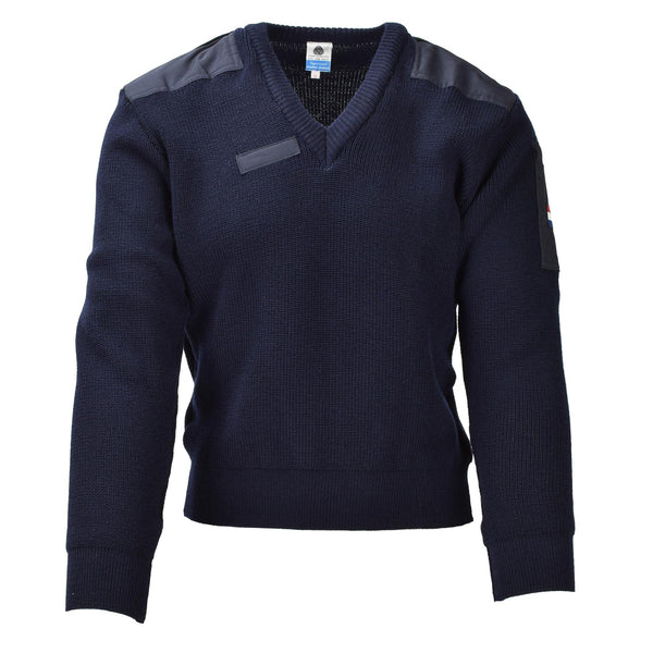 Originale Dutch Military Blue Pullover Pullover Pullover Woodwarmer Long Sleeve Nuovo