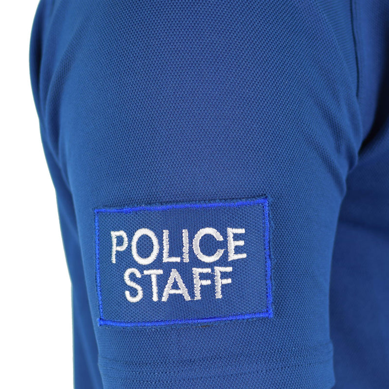 T-shirt della polizia britannica originale Blu Materiale traspirante con zip Guard Shirt