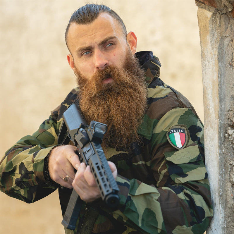 Giacca da combattimento militare originale in Italia Lightweight Woodland Camo Army Orplus Nuovo