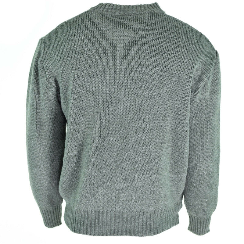 Pullover dell'esercito svizzero originale M74 maglione di lana vergine grigio grigio con cerniera