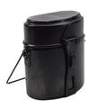 Original Swiss Army Mess Kit Set da cucina da campeggio in alluminio da 3 pezzi Nero
