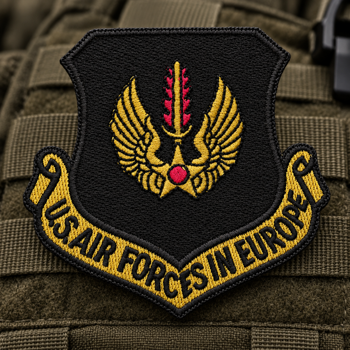 Insegne da collezione ricamate con toppa originale USAFE delle forze aeree statunitensi in Europa