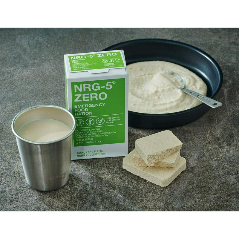 RAZIONE DI RAZIONE DI SUPPORTVITÀ PROPRIETÀ PACCHIA DI SUPPORTIBILE MRE PREPPER MILITALE NRG-5 ZERO 500 G