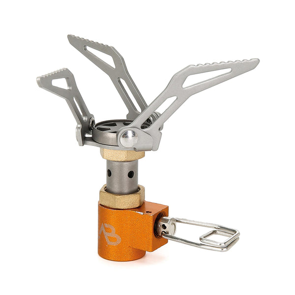 A.Blochl CAMPATIVO PORTATIVO CAMPING BURNER STURA DI TITANIO LEGGE PIEDABILE NUOVO