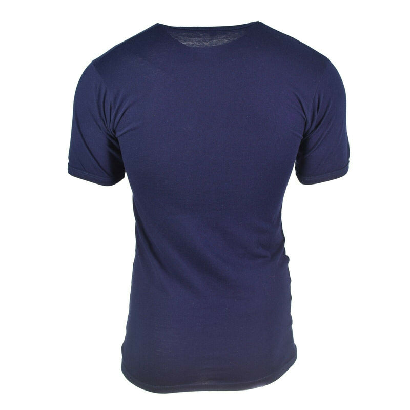 T-shirt blu scuro dell'esercito italiano autentico camicia di cotone blu maniche corte nuovi